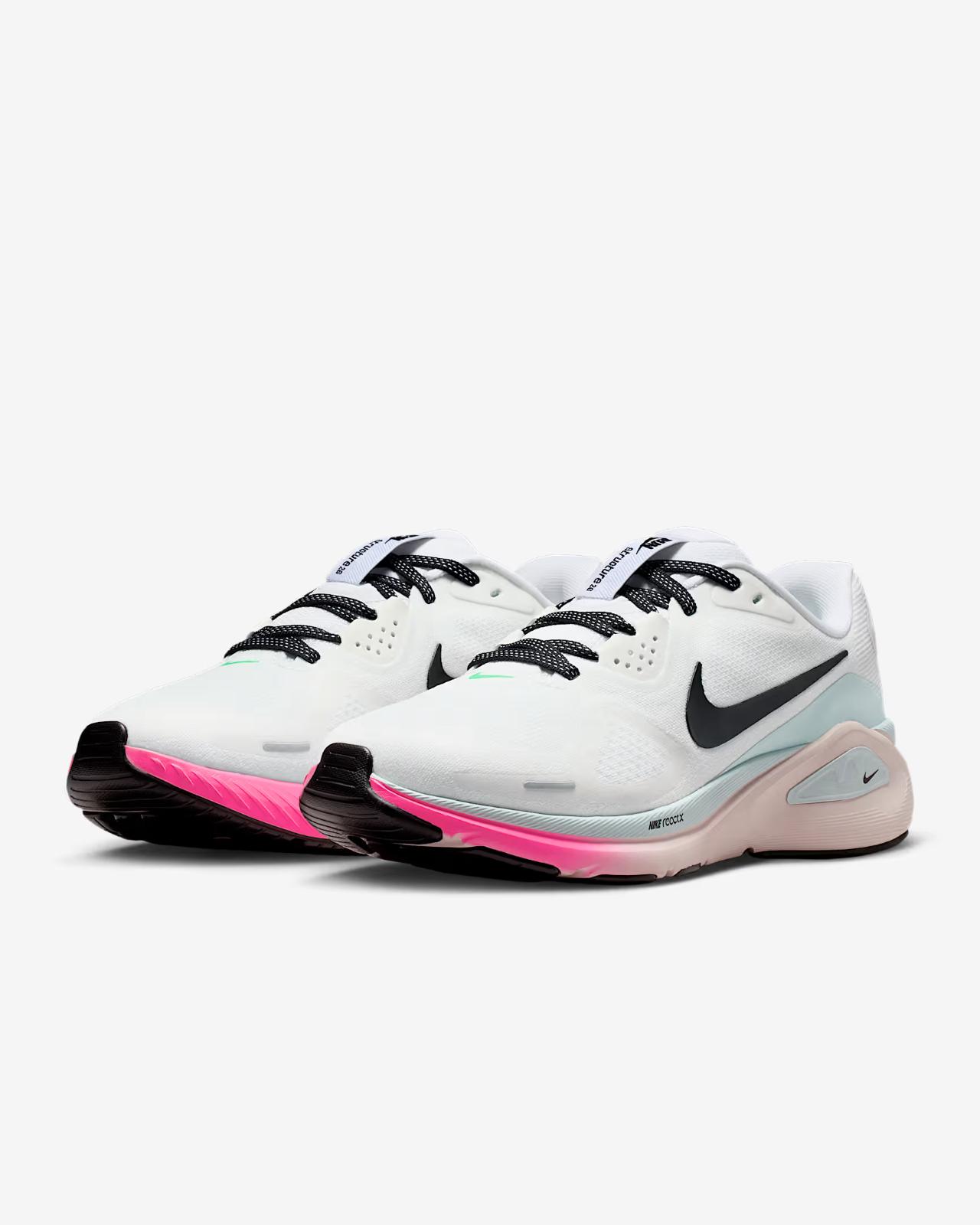 HJ1101-110 Nike Structure 26 White Glacier Ice Hyper Pink Black (Women s) 10W