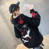 Autumn Embroidery Warm Hoodie Sweatshirt Women New Loose Coat Sweatshirt Outwear Hoodies Tops Clothes Hooded Tops Elegant Female Sweatshirts