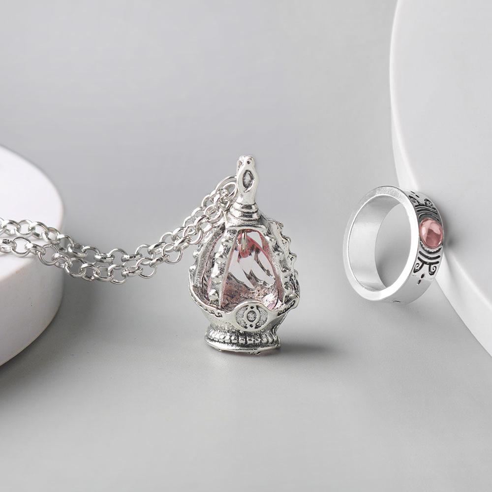 Magical Girl Madoka Magica Soul Gem Necklace & Ring Set COS Accessories