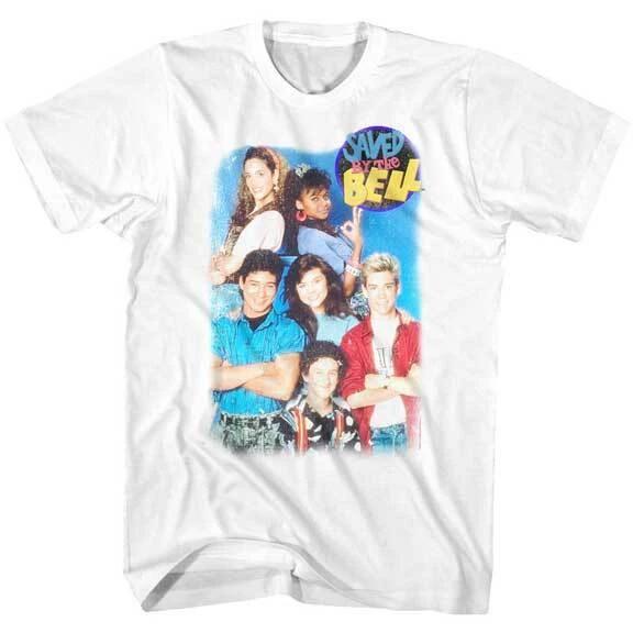 Saved By The Bell TV Show Cast Group Color Photo Men s T Shirt XL