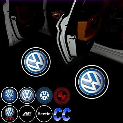 New 2PCS Car Welcome Light Door Logo Lamp For Volkswagen Golf MK4 MK6 MK7 Jetta Touareg Beetle Passat Polo Tiguan SR36 Acce
