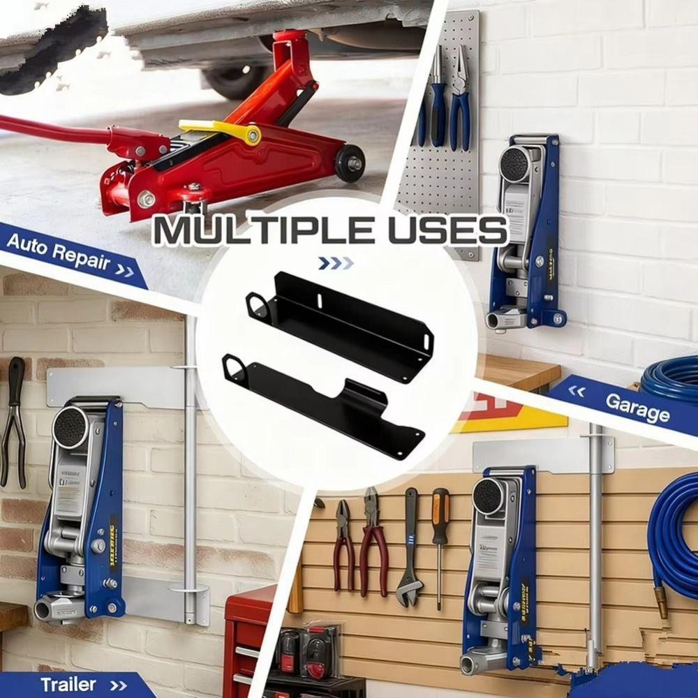 2pcs Metal Brackets Wall Storage Rack Space Saving Garage Tool Organizer Tool Accessories