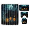 Halloween Shower Curtain Floor Mat Combination Four-Piece Set Kitchen Absorbent Non-Slip Carpet Bedroom Door Mat