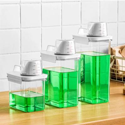 1100/1800/2300 ml Nachfüllbarer Waschmittelspender Leerer Behälter für Pulver Weichspüler Bleiche Aufbewahrungsbehälter