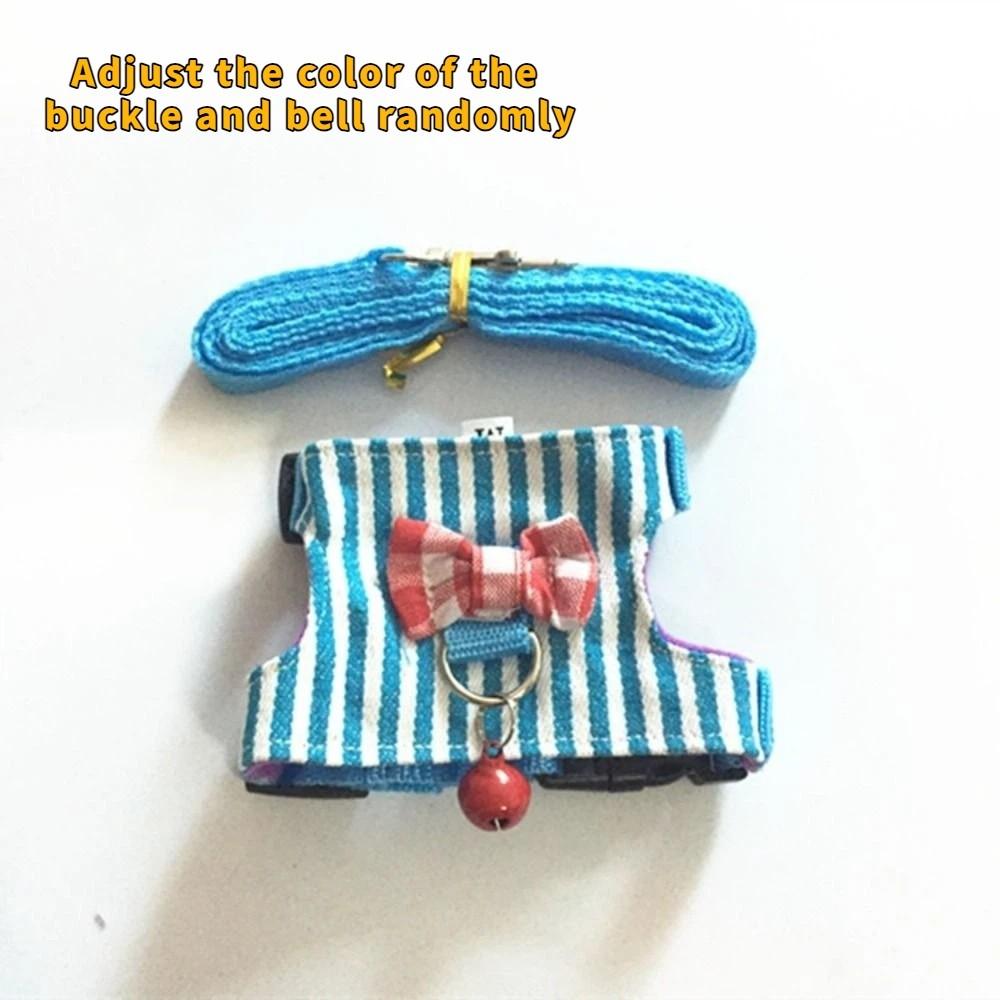Adjustable Hamster Harness Comfortable Hamster Striped Vest Pet Traction Rope  for Small Animal