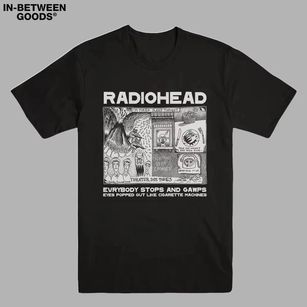 RADIOHEAD Printed TShirt Men Oversized Y2k Heavy Metal Band 2026 New Rock Punk American Casual Cotton Crew Neck Short Sleeve
