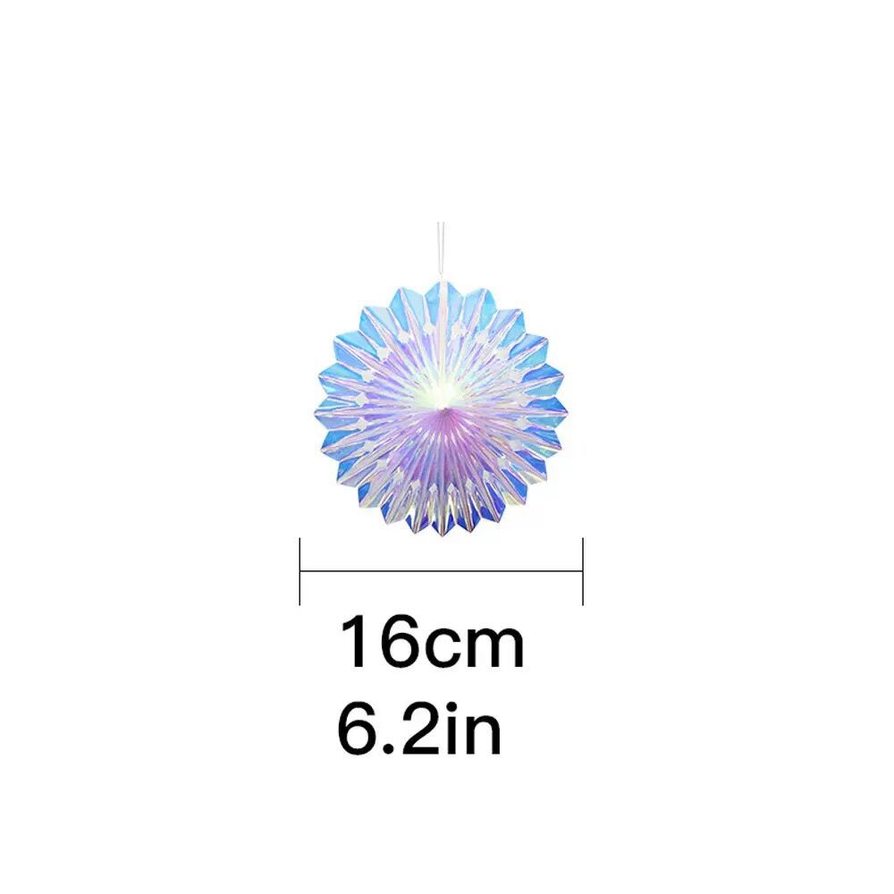 Christmas Hanging Honeycomb Ball Decor Paper Snowflake Garlands Shiny Iridescent Party Decorations Wedding Disco Party Supply