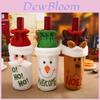 Sacos Festivos para Garrafa de Vinho Tinto com Boneco de Neve e Papai Noel Decoração de Natal