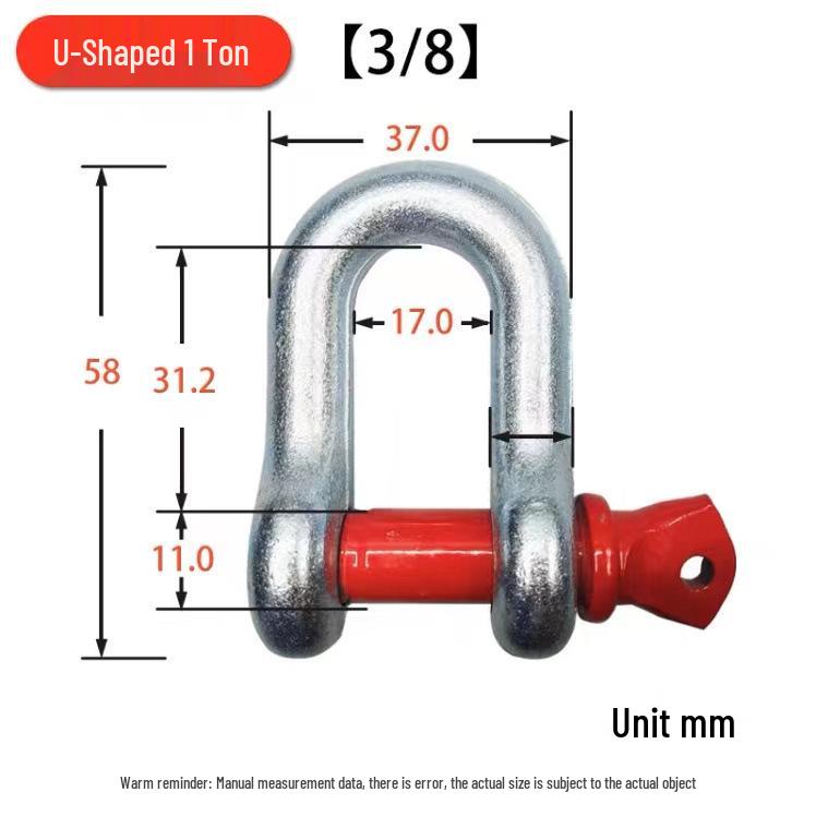 High-Strength U-Type D-Shackle for Lifting & Excavator Locks