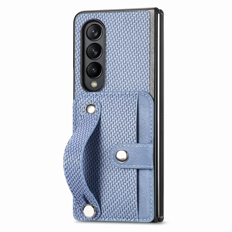 For Samsung Galaxy Z Fold 4 Z Fold 5 Z Fold 2 5G Shockproof Case Leather Card Wristband Protect Back Cover For Samsung Z Flip 5 4 3