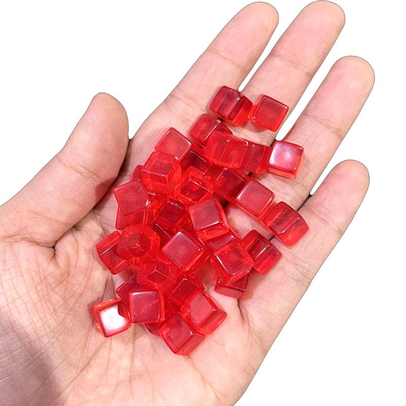 50 Stück Set 8 mm Hohe Qualität Klar Würfel Schachfiguren Token Quadratische Ecke Kristall Würfel Für Puzzle Spiel Brettspiel Komponenten