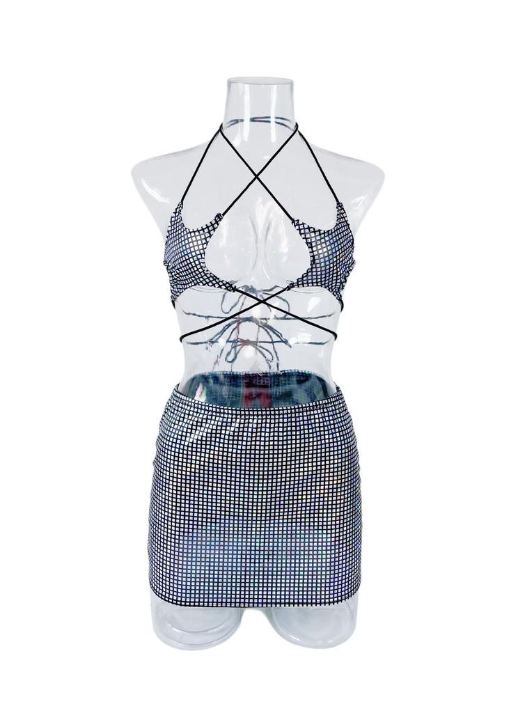Cross-Border Sexy Lingerie Set: Star-Strapped Lace Top & Hip-Hugging Skirt.