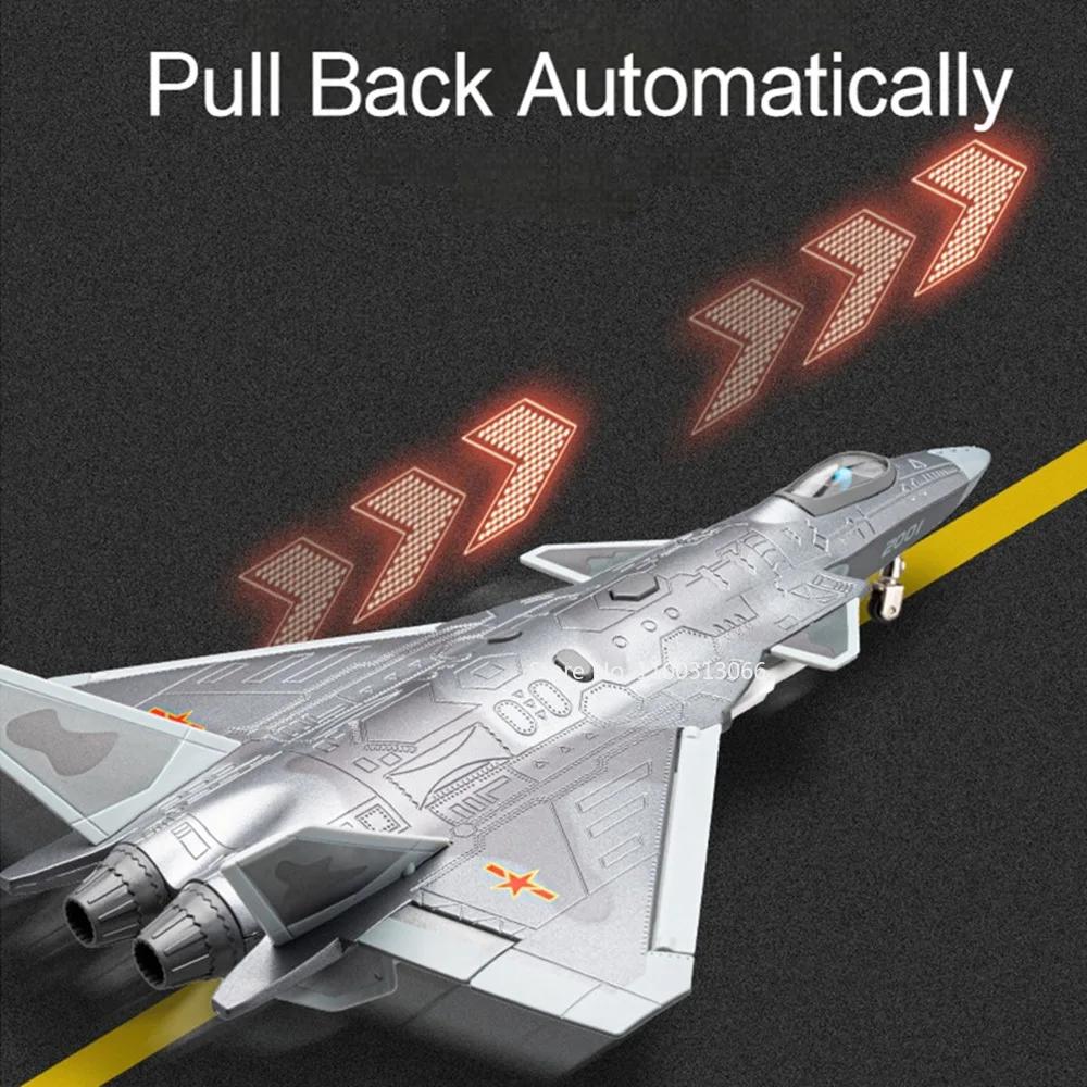 1/84 Caça Stealth J-20 Modelos de Metal Brinquedo Compartimento de Mísseis Aberto Modelo de Aeronave Militar Brinquedos com Música Luz Presente de Festival para Menino