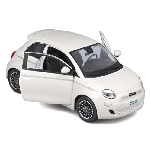 Bburago 1/24 Fiat 500e 2023 White Diecast Model Car (Finished Product) 18-21110 WT