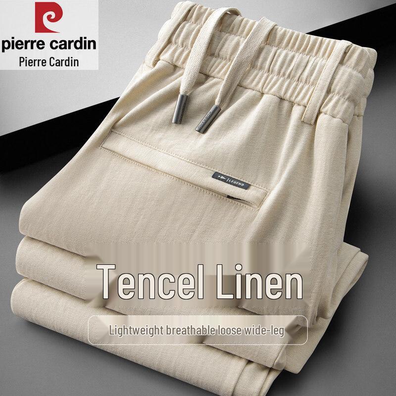Pierre Cardin Men s Summer Tencel Linen Loose Fit Casual Pants M