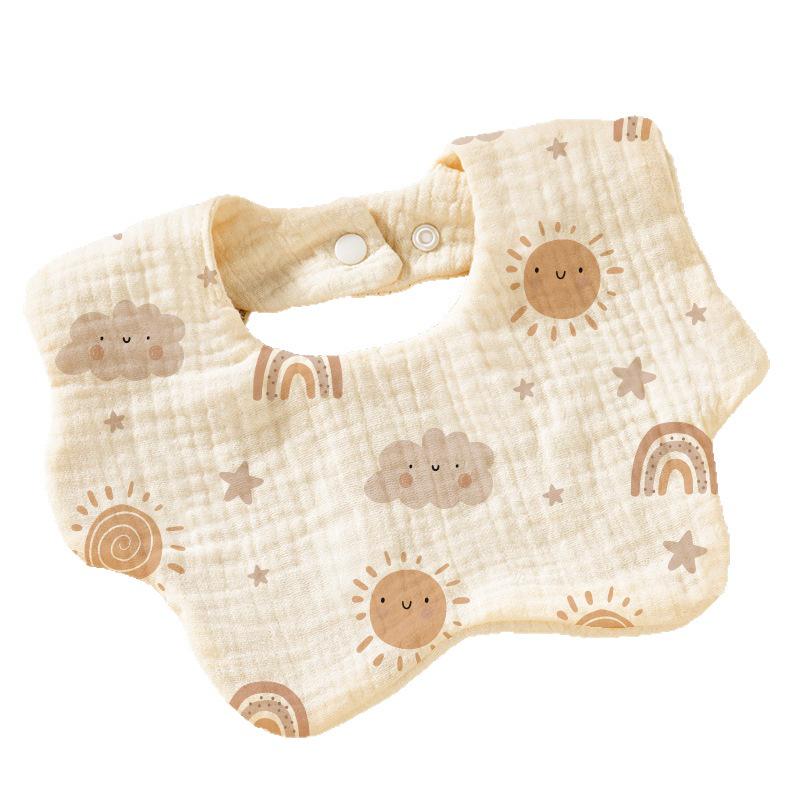 Six-Layer Cotton Petal Bib for Newborns, Boys & Girls - Thin, Soft & Absorbent