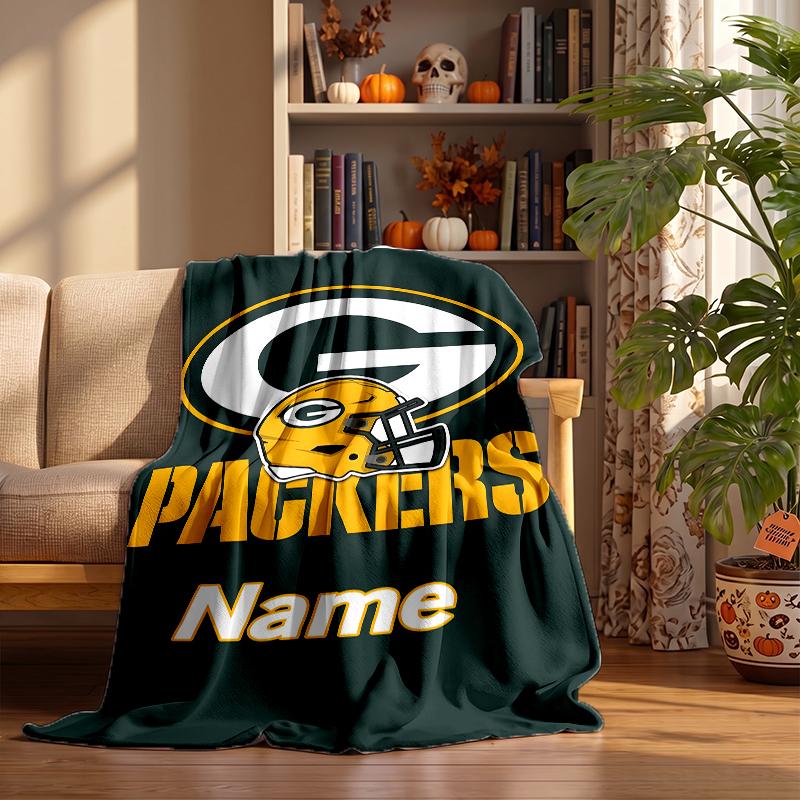 Green Bay Packers Custom Flannel Blankets Soft Warm Cozy Throws for Home Decor Holiday Gifts