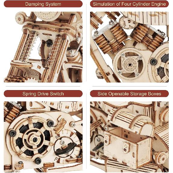 ROKR 3D Wooden Puzzles for Adults 1:8 Scale Motorcycle Model Car Kits to Build - DIY Wood Craft Hobbies for Adults/Men/Women for Teens/Dad/Mom