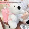 For General Car Tissue Holder Cute Dog Plush Toy Trash Bins Creative Car Tissue Box Plush Zippered Cartoon Dog Trash Can