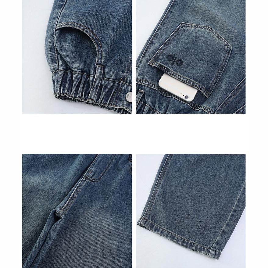 Children Winter Insulated Jeans Teen Kids Fashion Fleece Lined Street Trousers Girl Letter Embroidery Thermal Denim Pants