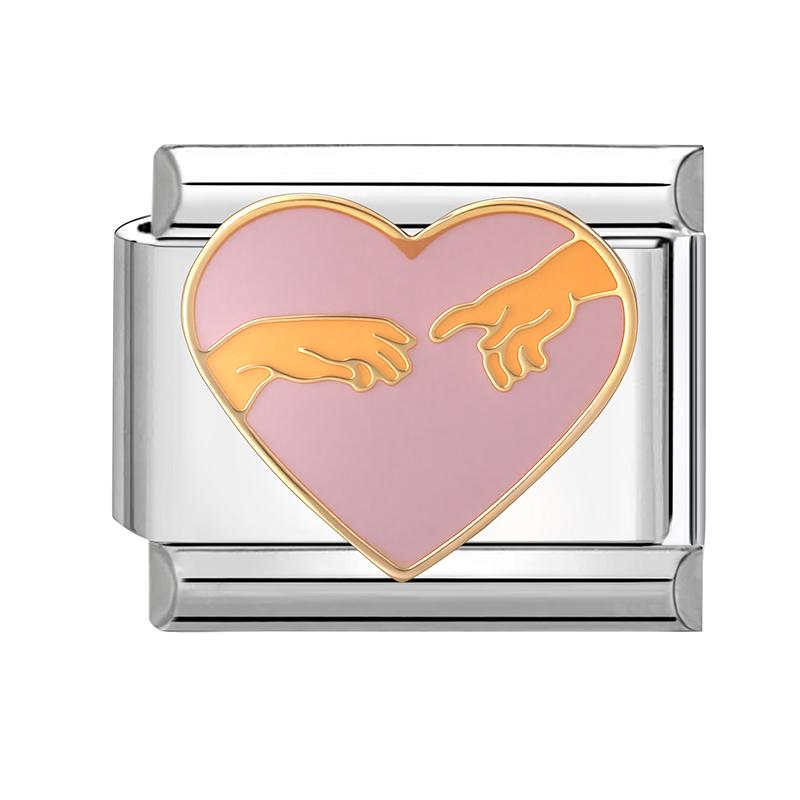 Pink Purple Butterfly Cherry Heart Tai Chi Bow Knot Italian Charm Link Fit 9MM Bracelet Stainless Steel Women Men DIY Making