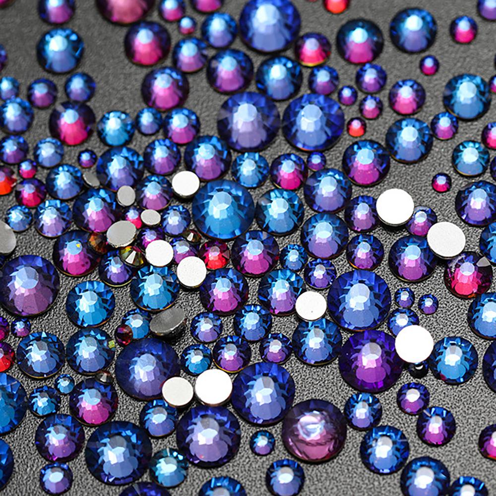 Flatback Crystal Glass Rhinestones Mix Size 14400pcs Non-Hot Fix Bulk Rhinestones for Nail Art Cup Garment Decoration