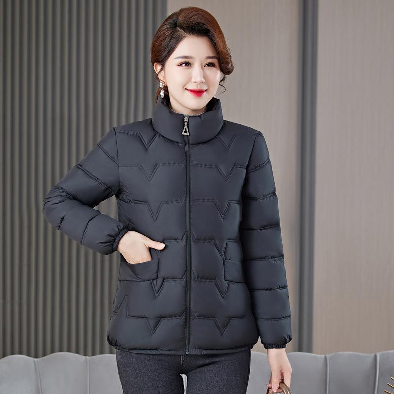 Autumn and winter down padded jacket slim and thin middle-aged padded jacket short light small padded jacket