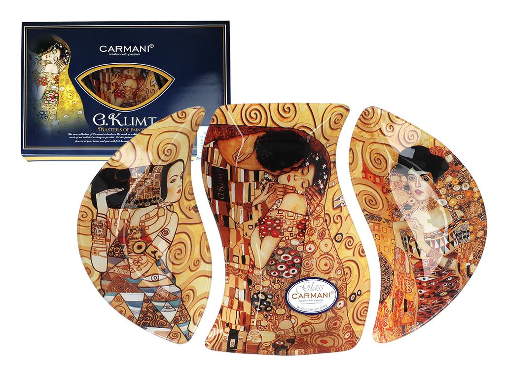 Piatto Decorativo Gustav Klimt Collage Arte Porcellana Per Regalo