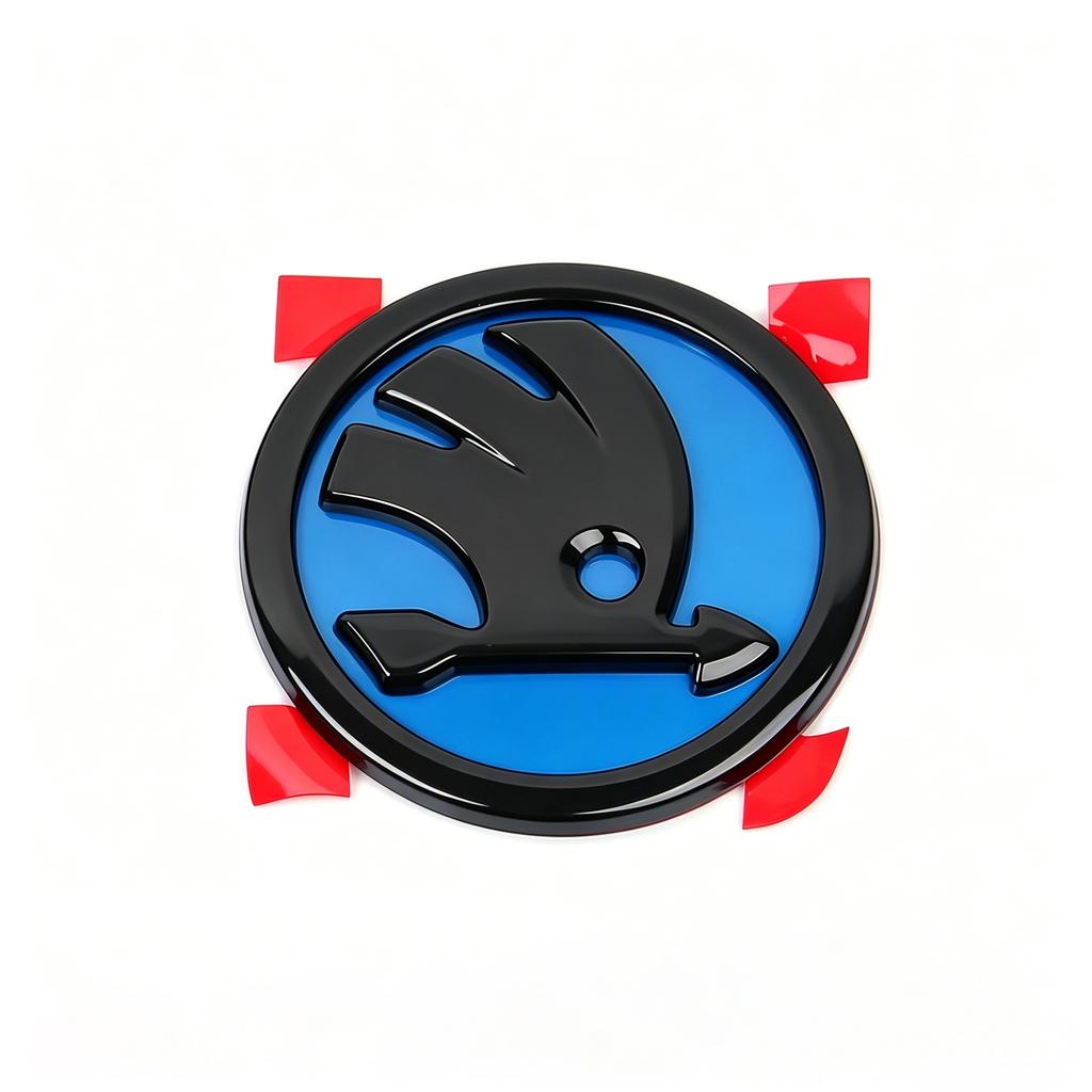 CXUX8 ABS Front Rear Emblem for Skoda Octavia Fabia, 8.0cm/9.0cm, Multi-Color Optional, Single Piece, Front Grille & Trunk Badge