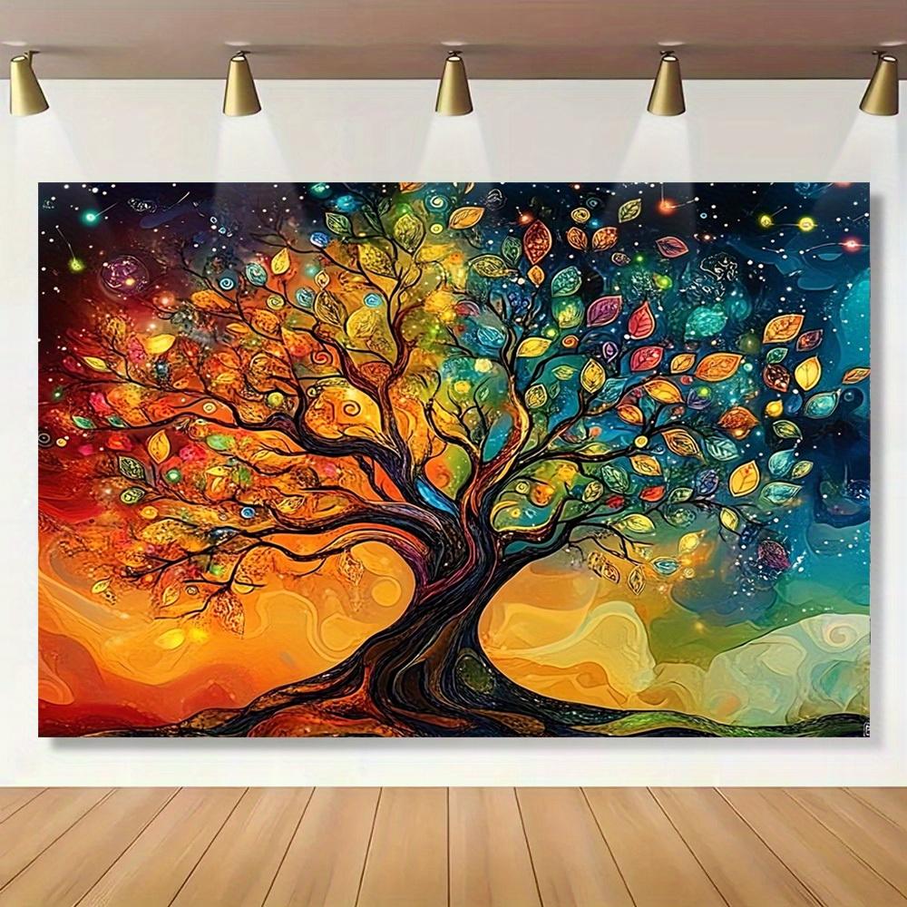Vibrant Tree of Life Tapestry Wall Hanging Boho Bohemian Polyester Art Print Magical Fantasy Nature Decor Home Decor Abstract