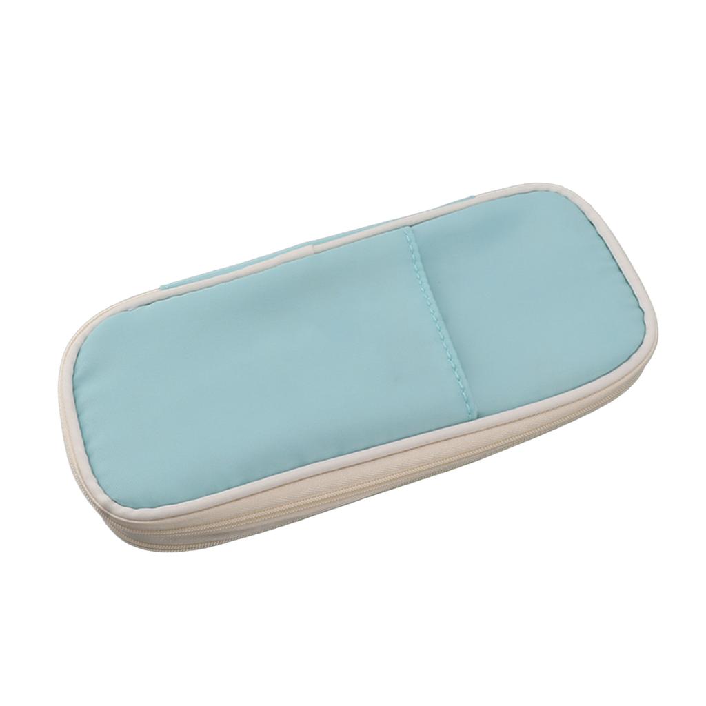 Piórnik Duża Pojemność Składany Zapinany na Zamek Torba na Długopisy Artykuły Papiernicze Jasnoniebieski Przenośny Piórnik