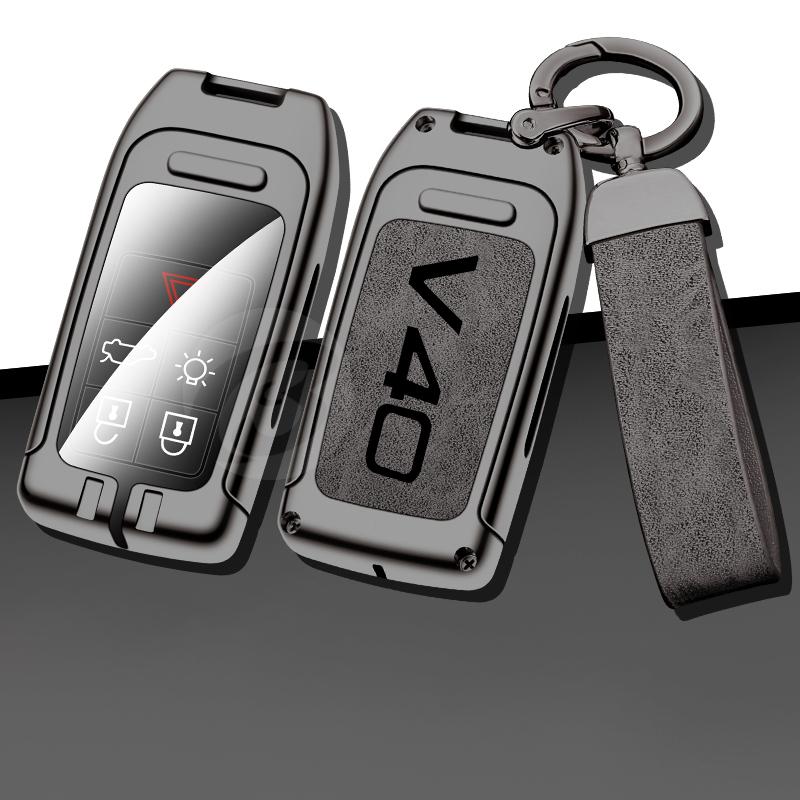 Zinklegierung Auto Fernbedienung Schlüsselanhänger Halter Schale für Volvo V40 Schlüsselabdeckung Schutz Schlüsselanhänger Innenzubehör Keyless