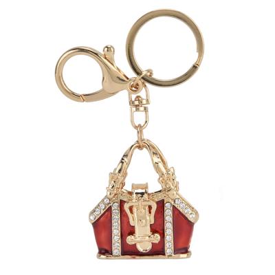 Damen Schlüsselanhänger Diamant Handtasche Personalisierte Schlüsselanhänger für Frauen Mädchen Auto Schlüsselanhänger Handwerk TaschenRot