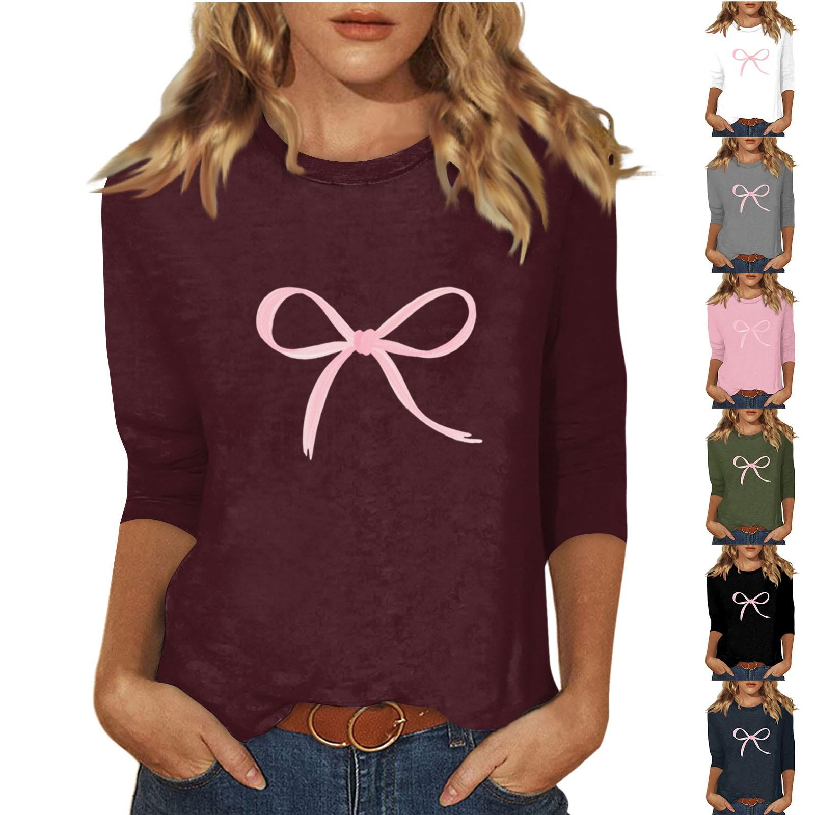 

Женский топ с принтом и круглым вырезом, рукавом 3/4 XXXL