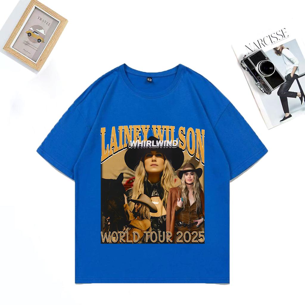 Lainey Wilson Whirlwind Tour 2025 Fashion T Shirt Unisex WOMEN Hip Hop streetwear vintage Oversized Cotton short sleeve Unisex Tees