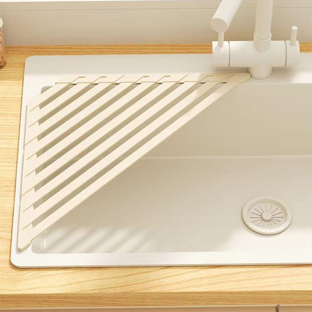 Rustproof Kitchen Sink Organizer Roll Up Sink Drainer Multipurpose Foldable Drain Rack  Sink Corner
