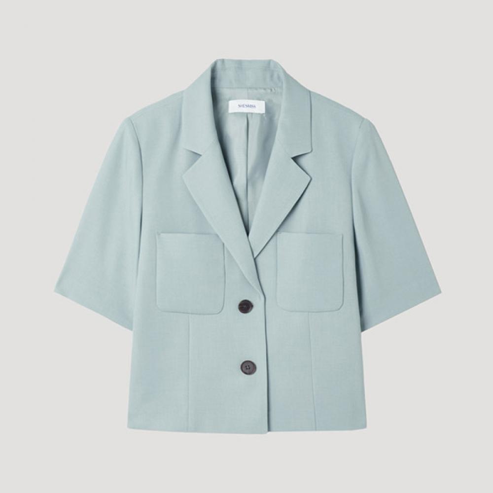 

[shs Miss] Укороченная куртка с накладными карманами Swsjkp22050 Lg light gray/55
