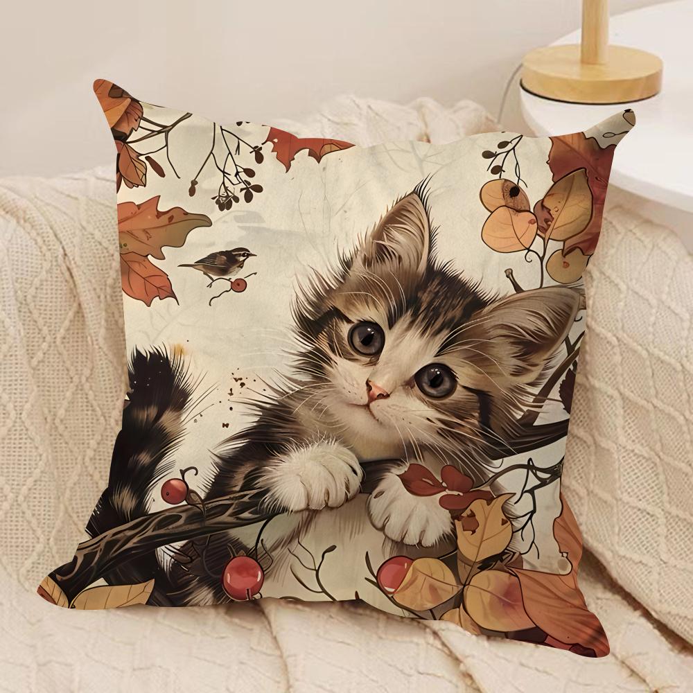 Retro Fashion Animals Cushion Cover Silky Short Plush Invisible Zipper Dustproof Sofa Pillow Case For Home Decor