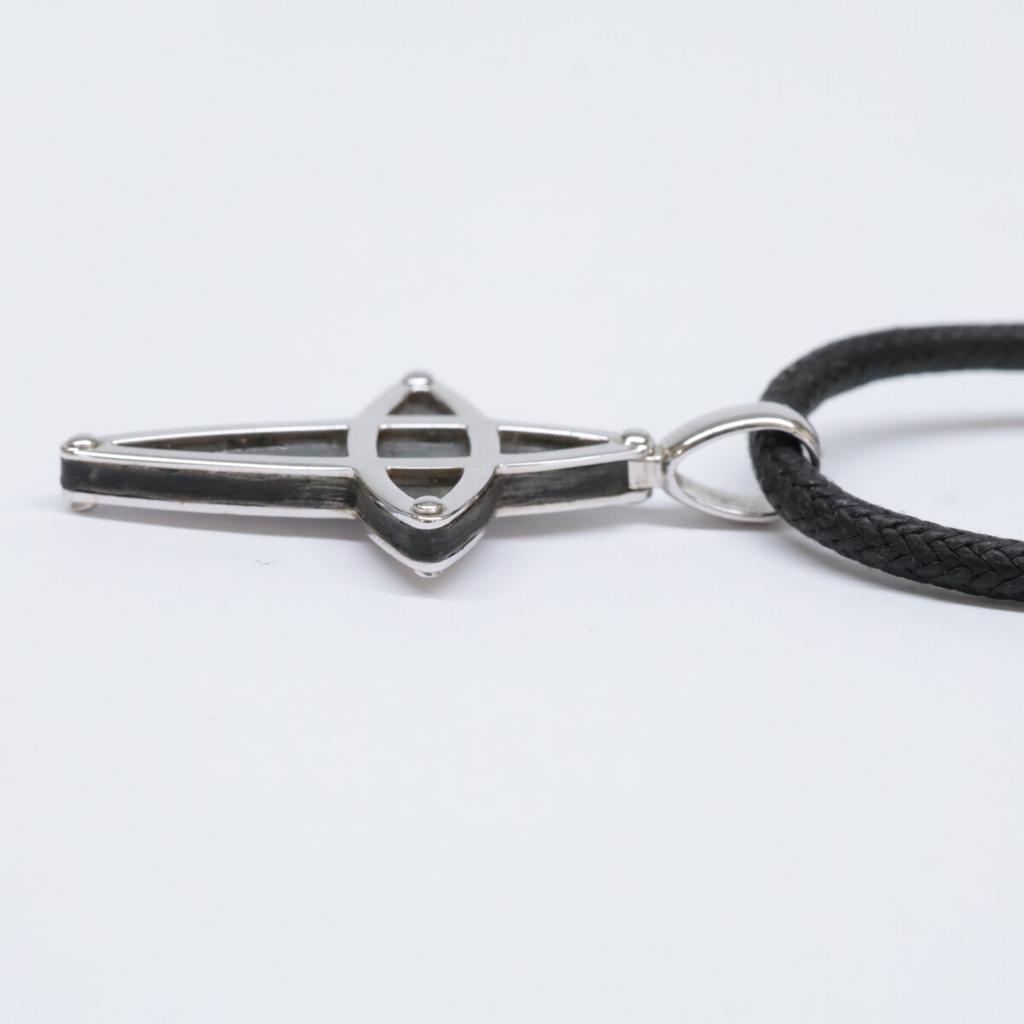 CHIMENTO 750 Carbon Cross Code Necklace White goldUsed