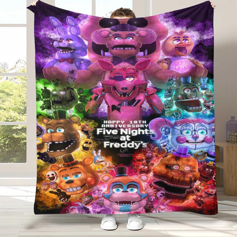 Coperta in Flanella Horror Freddy F-FNAF Games, Coperta in Peluche Calda Ultra Morbida per Casa Camera da Letto Letto Divano Ufficio Campeggio Picnic
