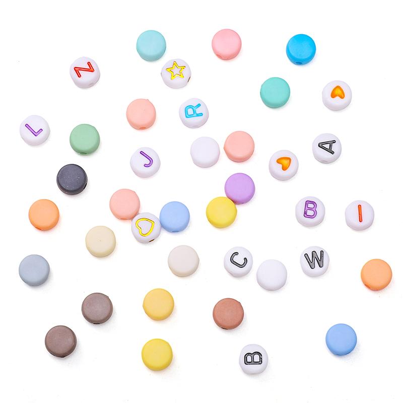 480Pcs/box Acrylic Beads Letter Round Loose Spacer Beads For DIY Bracelet Necklace Jewelry Making Accessories