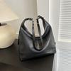 Chic Urban Simple Large Capacity Pu Leather Tote Bag For Women In Black And White