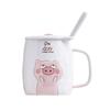 Creative Cartoon Cute Pig with Lid Ceramic Cup Boy and Girl Couple Mug Milk Cup Gift Cup Office Water Cup