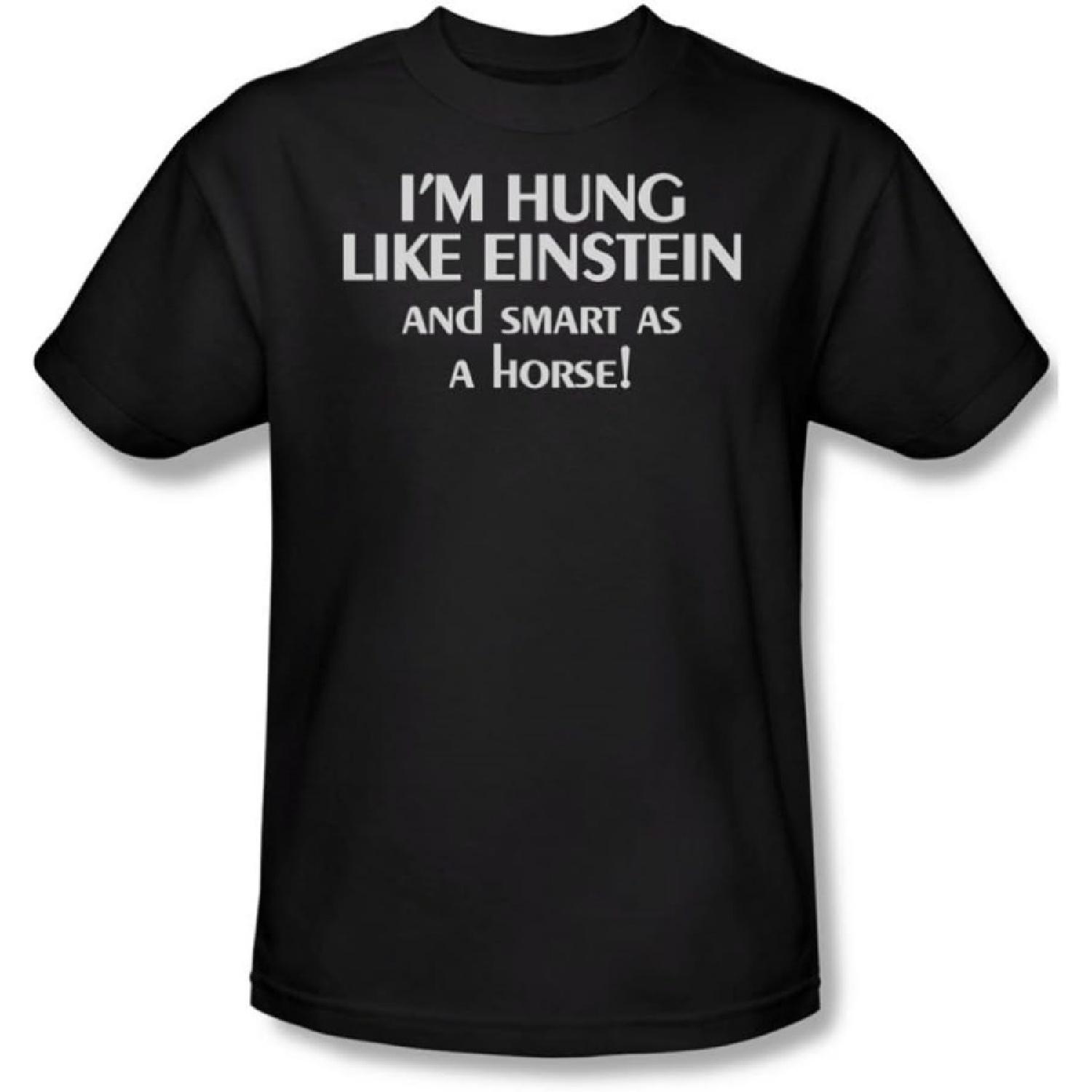 Funny Tees Hung Like Einstein - Mens T-Shirt in Black S