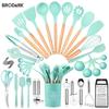 44pcs Premium Silicone Kitchen Utensil Set With Wooden Handles And Knife - Heat-Resistant, Non-Stick Friendly Cooking To