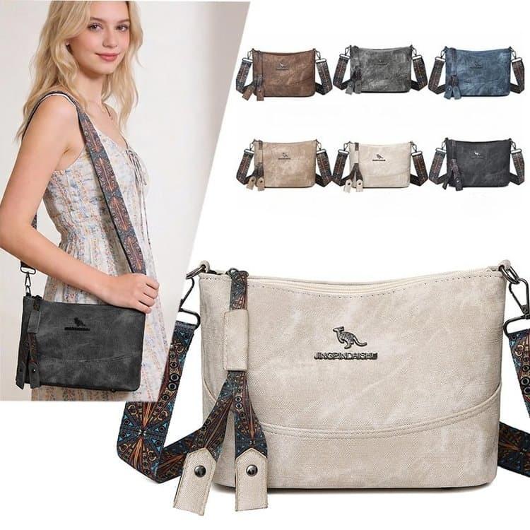 Retro and old textured soft leather messenger bag shoulder bag