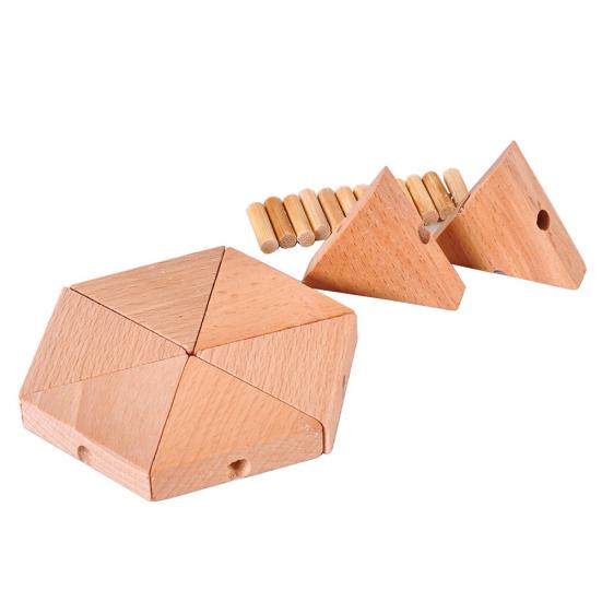 Classic Wooden Puzzle Cube Ball Kongming Luban Lock Brain Teaser Adults Toy