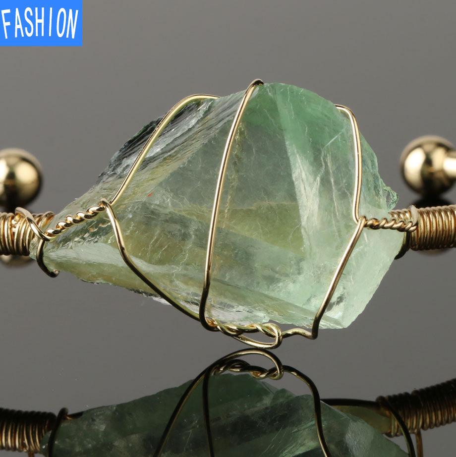 Natural Crystal Bangle Large Irregular Crystal Winding Bracelet Women Jewelry Gift