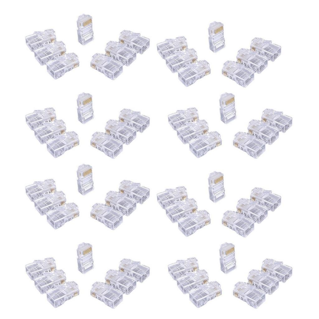 Cat6 RJ45 Ethernet Connectors, UTP Networking Cable Crimp Ends For 24-26AWG Networking Wire Passthrough Ethernet Connect