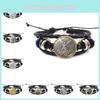 Handcrafted Multilayer Beaded Leather Seven Archangels Bracelet For Women Cartoon Design